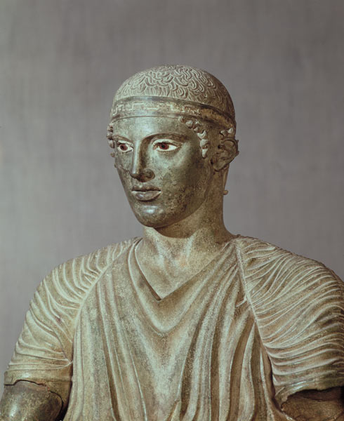 Detail of the Delphi Charioteer von Greek School