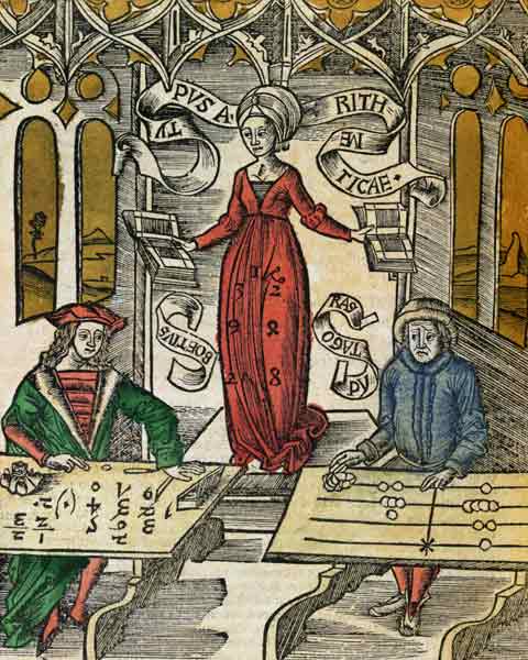 Allegory of Arithmetic, from 'Margarita Philosophica' von Gregor Reisch