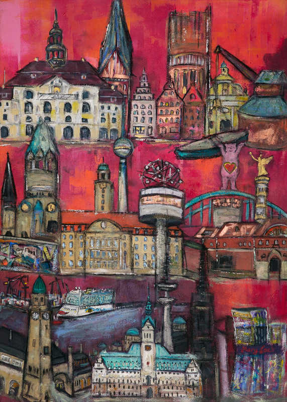 Lüneburg - Berlin- Hamburg Skylines von Karin Greife
