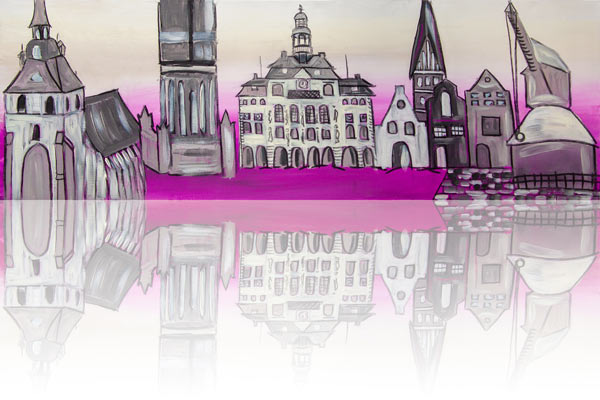 Loveboard Lüneburg gespiegelt lila von Karin Greife