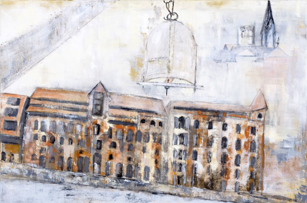 Viskulenhof Lüneburg im Nebel von Karin Greife