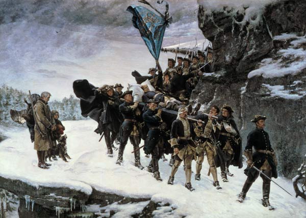 Bringing Home the Body of King Carl XII of Sweden (1682-1718) von Gustaf Olaf Cederstrom