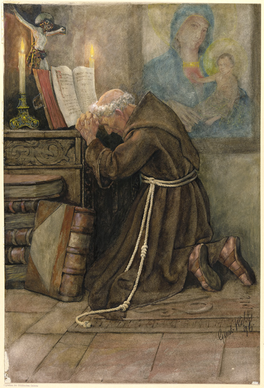 Betender Mönch von Gustav Kilb