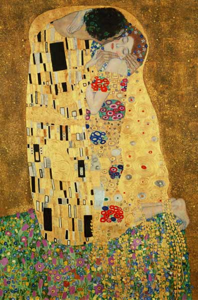 Ausschnitt aus Der Kuss von Gustav Klimt