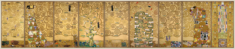 Neun Arbeitszeichnungen für die Ausführung eines Mosaikfrieses für den Speisesaal des Stoclet-Hauses von Gustav Klimt