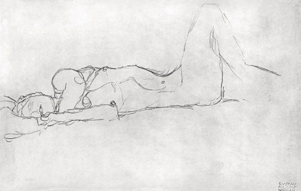 Reclining Female Nude von Gustav Klimt