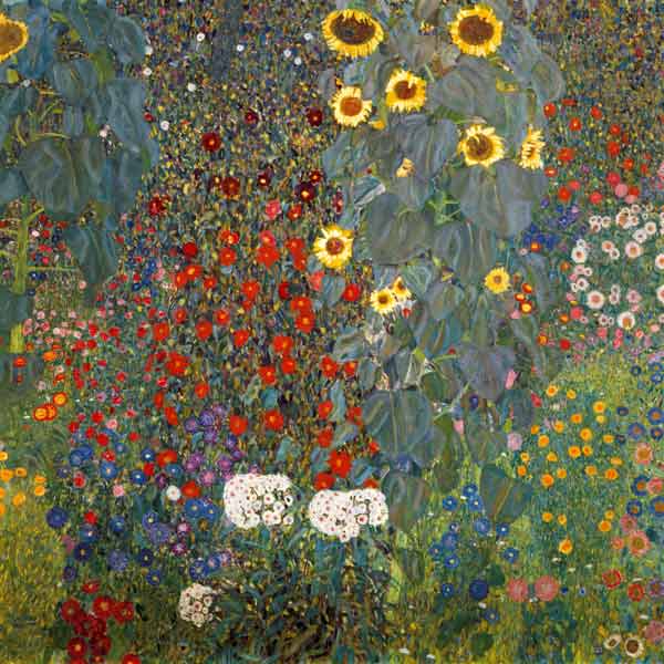 Farmgarten mit Sonnenblumen von Gustav Klimt