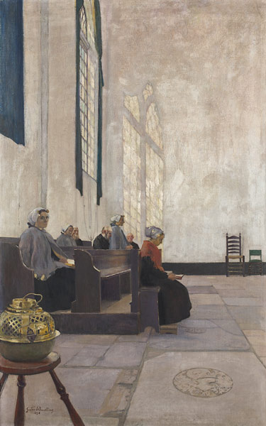 Kircheninneres (Kirche in Scheveningen) von Gustav Wendling