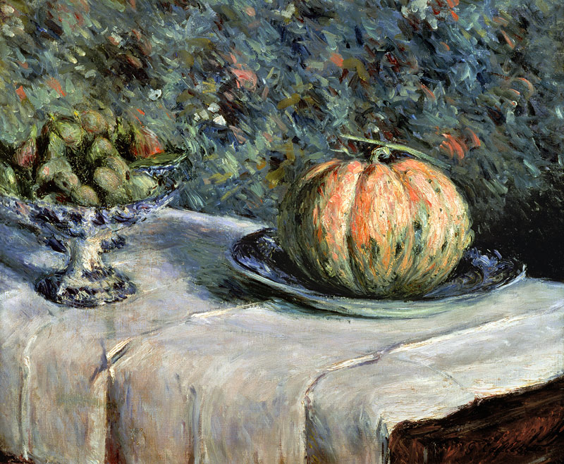 Melon and Fruit Bowl with Figs von Gustave Caillebotte