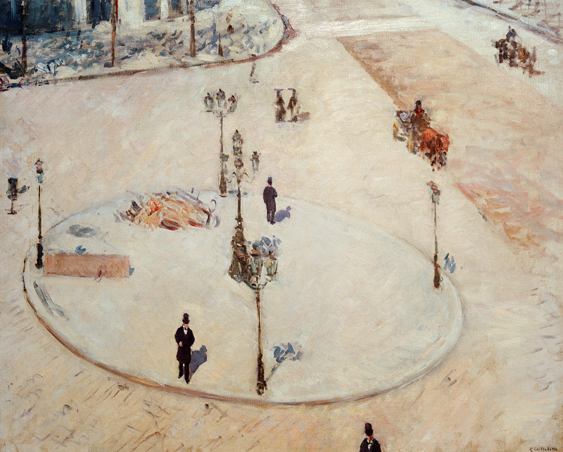 Verkehsinsel, Boul.Haussman von Gustave Caillebotte