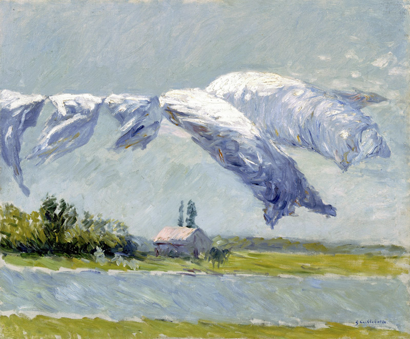 Wäschetrocknung, Petit Gennevilliers von Gustave Caillebotte