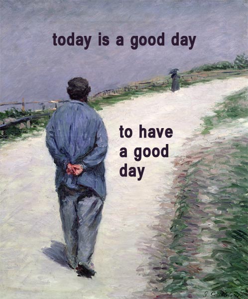 Pere Magloire on the Road to Saint-Clair, Etretat mit Worten von Gustave Caillebotte