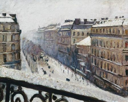 Boulevard Haussmann in the Snow