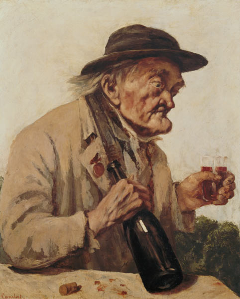 Old Man with a glass of wine von Gustave Courbet