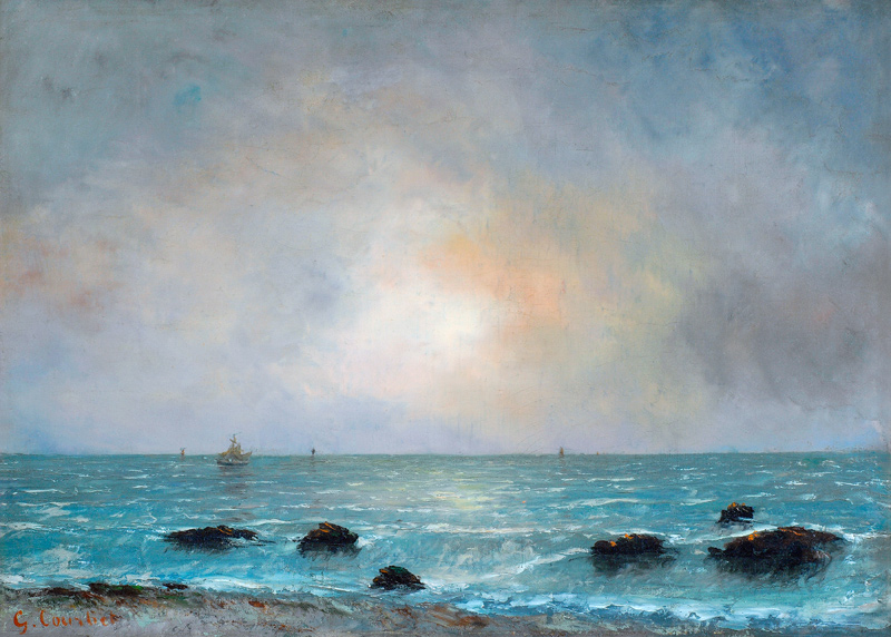 Sonnenaufgang am Meer von Gustave Courbet