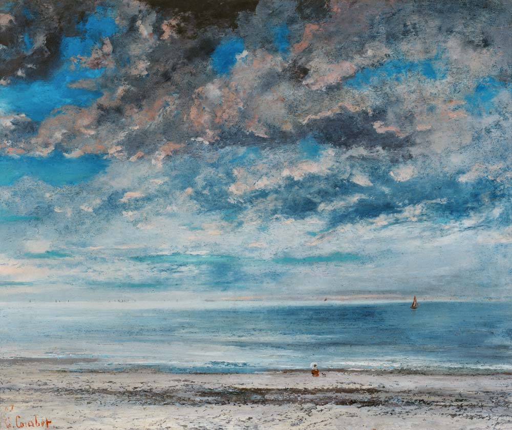 Strand bei Sonnenuntergang von Gustave Courbet