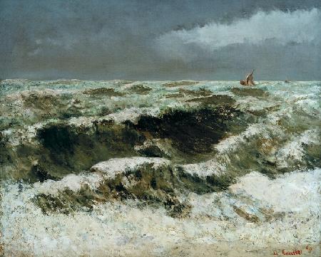 Wellen mit Segelbooten