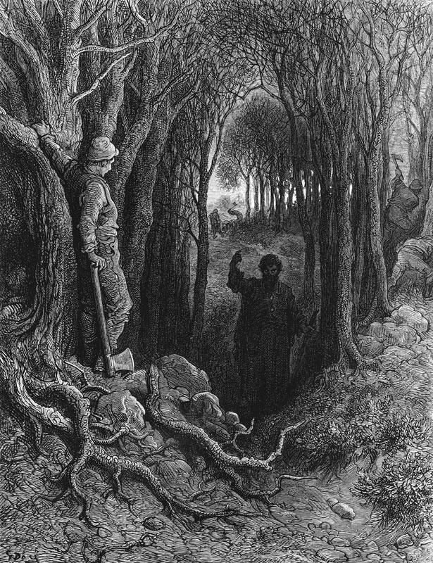 The Mariner has been condemned to travel unceasingly from country to country, scene from ''The Rime  von Gustave Doré