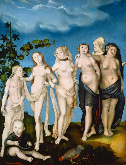 Die sieben Lebensalter des Weibes. von Hans Baldung Grien