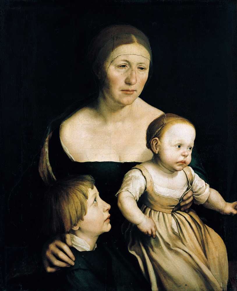 Familienbild. Die Frau des Künstlers mit den beiden älteren Kindern von Hans Holbein der Jüngere