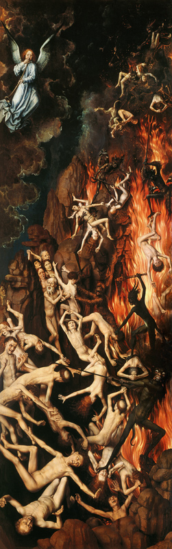 Rechter Seitenflügel des Altars des Jüngstens Gerichts, Der Höllensturz von Hans Memling