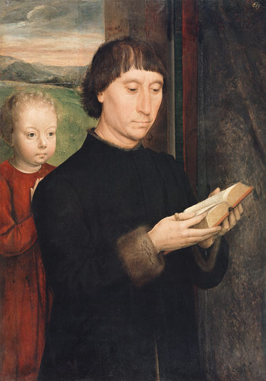 Bildnis eines lesenden Mannes. von Hans Memling