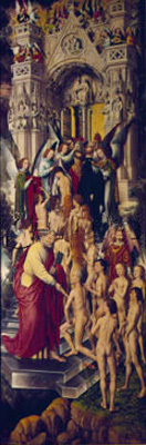 Linker Seitenflügel des Altars des Jüngstens Gerichts, Paradiespforte von Hans Memling