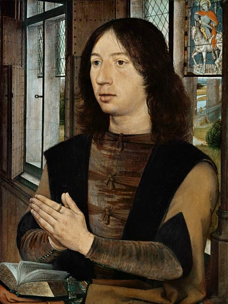 The Donor, from the right wing of the Diptych of Maerten van Nieuwenhove von Hans Memling