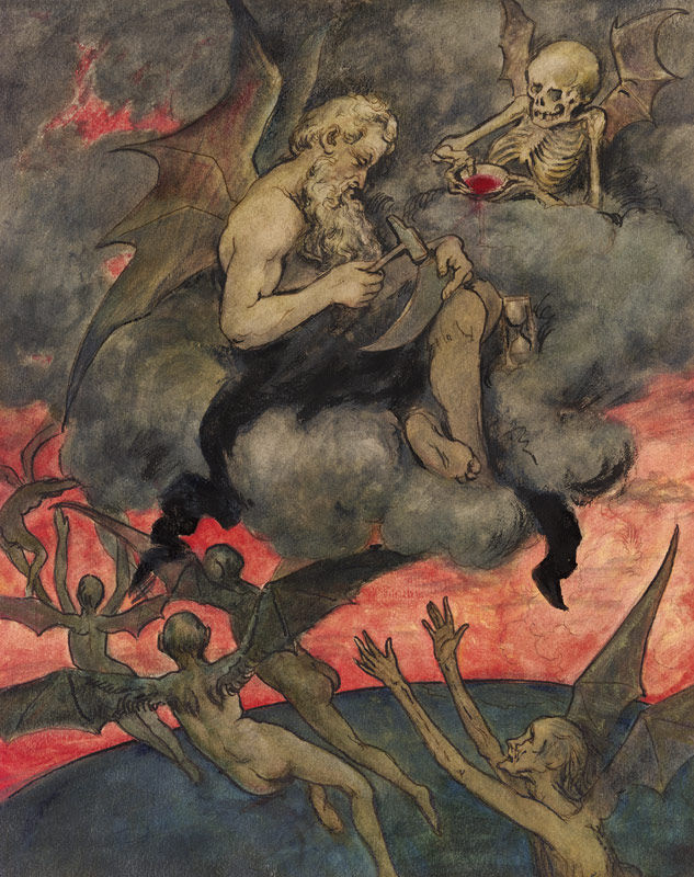 Chronos schärft die Sense von Hans Thoma