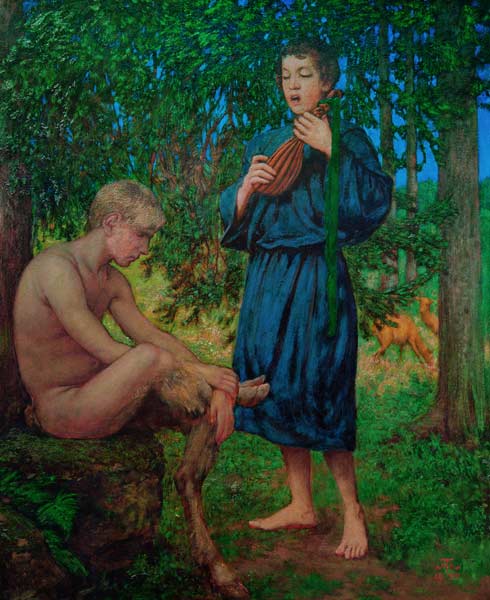 H.Thoma, Faun und Junge von Hans Thoma