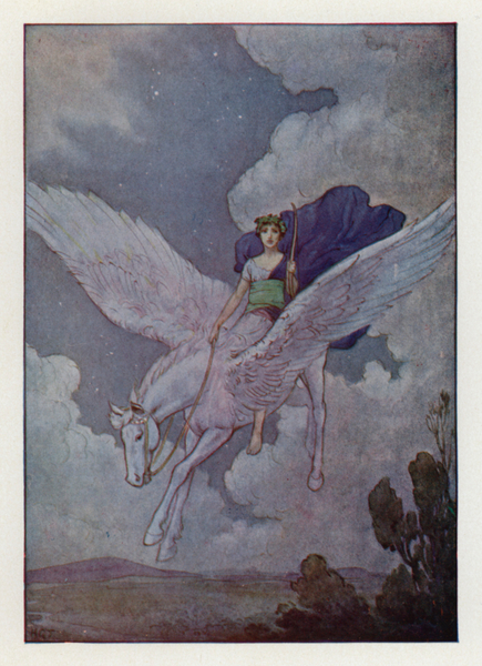 Bellerophon and his silver-winged horse von Harry George Theaker