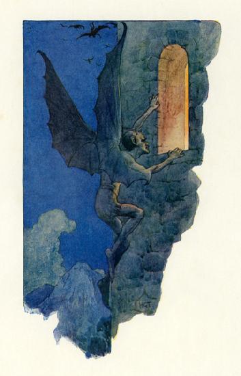 The fairy man slipped in at the open casement