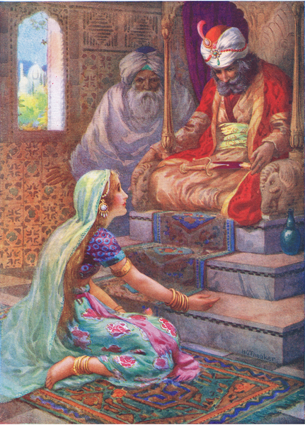 The name is Satyavan, illustration fromChildrens Stories from Indian Legends, c.1930s von Harry George Theaker