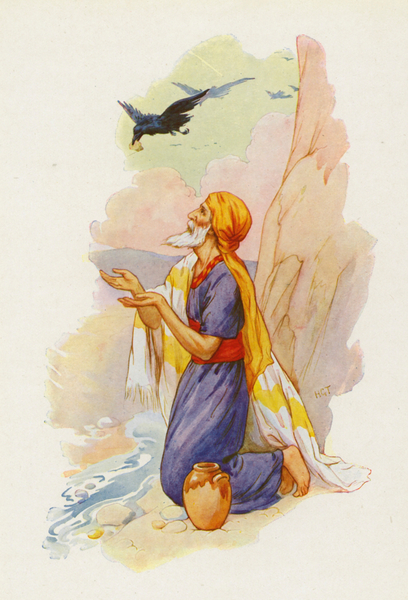 The ravens brought bread and meat to Elijah von Harry George Theaker