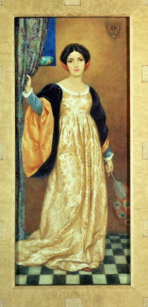 Woman with a Peacock Fan von Harry George Theaker