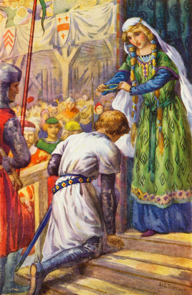 I bestow on thee this chaplet, Sir Knight von Harry George Theaker