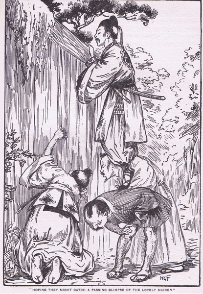 Hoping they might catch a glimpse of the lovely maiden (from Daughter of the Moon) von Harry George Theaker