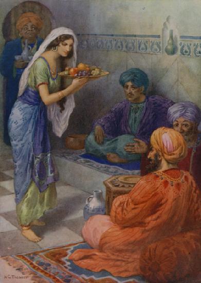 Morgiana waits on the guest