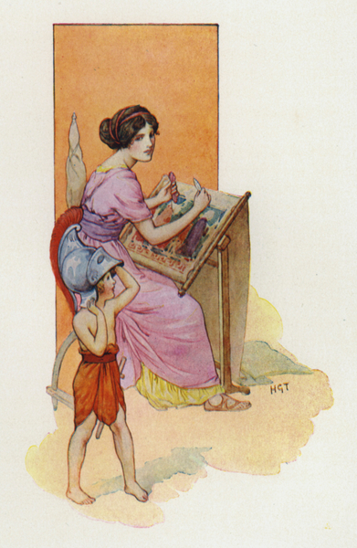 Penelope with her son Telemachus von Harry George Theaker