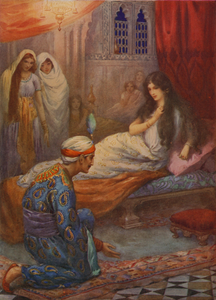 Prince Feroze-Shah awakes the beautiful Princess von Harry George Theaker