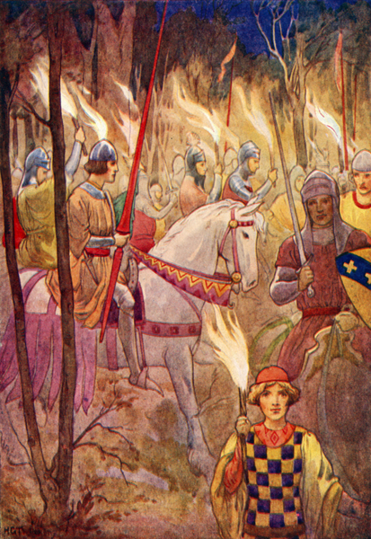 Procession of Knights with torches von Harry George Theaker