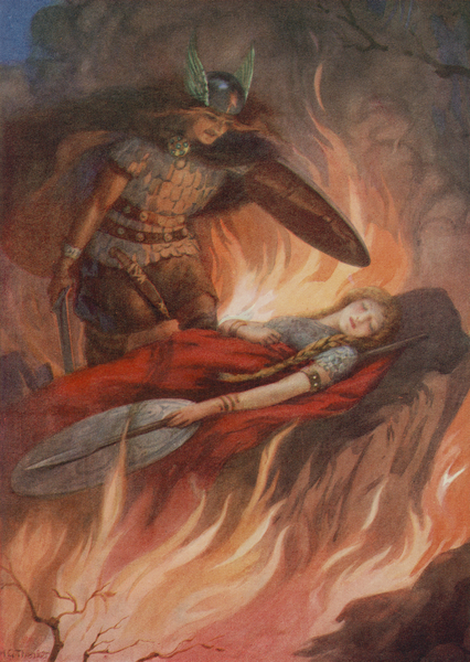 Sigurd and Brynhild, from The Sword of the Volsungs von Harry George Theaker
