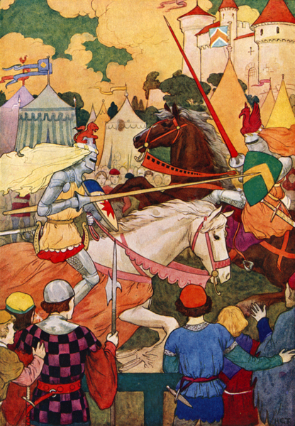 Sir Lancelots first tournament von Harry George Theaker