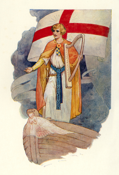 Under a cross a man stood gazing von Harry George Theaker