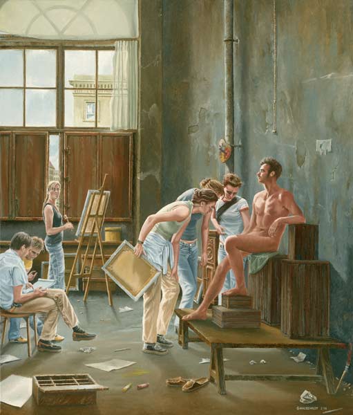 Malschüler im Atelier von David (nach Cocherau) von Günther Hauschildt