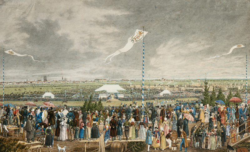 Pferderennen und Oktoberfest auf der Theresienwiese von Heinrich Adam