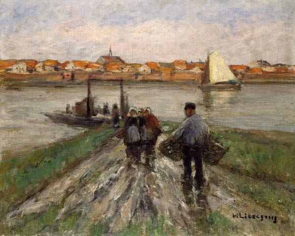 Fähre bei Rees von Helmuth Liesegang