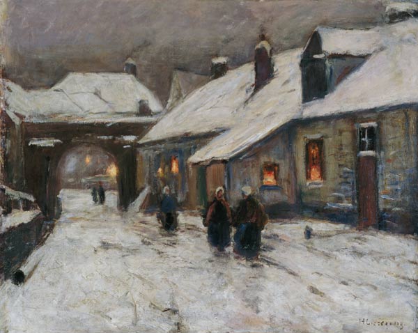 Winterliche Dorfstrasse von Helmuth Liesegang