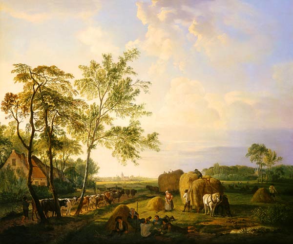 Landschaft mit Heuernte und Viehherde von Hendrick van Sande Backhuyzen