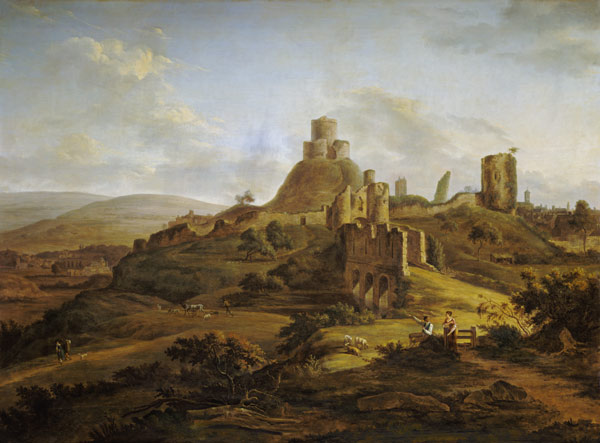 Blick auf das Launceton Castle von Hendrik Frans de Coort